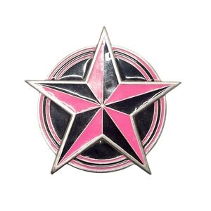 Vintage‎ Y2k Rockstar Belt Buckle Western Rock Skater Pink And Black Biker